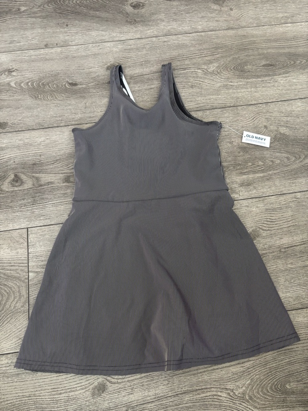 Old Navy Black and White Pinstripe Tank Dress